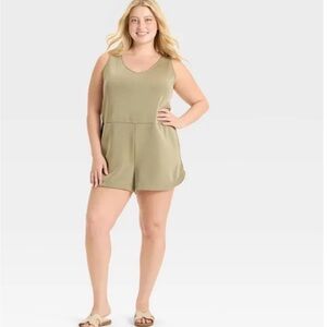 Universal Thread Olive Green Sleeveless Romper